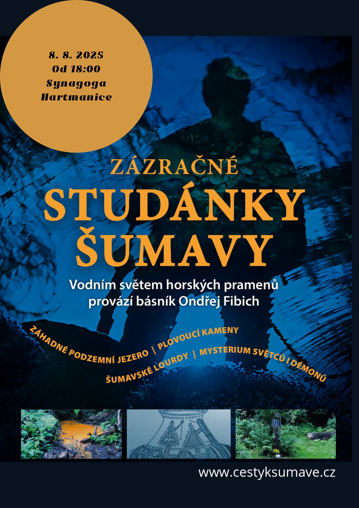 v pátek 8. srpna od 18 hodin uvítáme v Horské synagoze v Hartmanicích známého šumavského spisovatele a básníka Ondřeje Fibicha